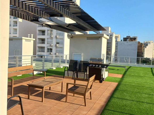 Alquiler Monoambiente Pocitos Nuevo al frente con balcón 1 Baño Parrillero — foto 9
